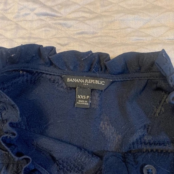 BANANA Republic Blue High Neck Top XXS P - Picture 4 of 7